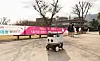 An autonomous patrol robot is on a test operation at Duksung Women's University in northern Seoul. SK Telecom, Neubility and SK shieldus signed a memorandum of understanding on Tuesday to jointly develop a patrol robot service. [SK TELECOM]