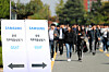 Job seekers walk out from the test center after completing the Global Samsung Aptitude Test (GSAT) held at the Gyeongbuk Machinery Technical High School in Sangin-dong, Dalseo District, Daegu, for the fall recruitment in 2018. [NEWS1]