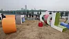 Workers demolish structures of Seoul's previous slogan, ″I Seoul U,″ displayed at the Nodeul Island in Yongsan District, central Seoul. [YONHAP]