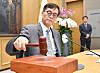 Bank of Korea Gov. Rhee Chang-yong at the Monetary Policy Board meeting held at the bank office in central Seoul on Thursday. [JOINT PRESS CORP]