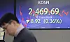 Screens in Hana Bank's trading room in central Seoul show stock markets close on Wednesday. [YONHAP]