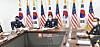 Gen. Won In-choul, chairman of South Korea's Joint Chiefs of Staff (JCS), center, takes part in the 45th Military Committee Meeting with his counterpart, U.S. JCS Gen. Mark Milley, on Wednesday. [JOINT CHIEFS OF STAFF]