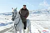 North Korean leader Kim Jong-un on his horse. The photo was released by Pyongyang's state-run Korean Central News Agency on Oct. 16, 2019. [YONHAP]
