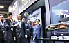 Hanwha Group Vice Chairman Kim Dong-kwan, center left, speaks with Polish President Andrzej Duda, right, at the International Defense Industry Exhibition (MSPO) 2023 held in Kielce, Poland, in front of a scale model of Hanwha Ocean's 3,000-ton KSS-III submarine on Tuesday. [HANWHA OCEAN]