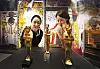 Visitors view artifacts at the exhibition titled 'Egyptian Pharaohs: From Cheops to Ramesses II' at Grand Walkerhill Seoul in Gwangjin District, eastern Seoul, on April 30. [PARK SANG-MOON]