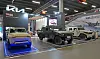 Kia's military vehicles including a hydrogen-power ATV concept car, far left, are displayed at the MSPO 2023 arms fair held in Kielce, Poland. [KIA]