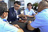 Kim In-kook, Korean Consulate General in Guam, speaks during a joint news conference in Hagatna, Guam, on Friday. Authorities in Guam on Friday vowed to bring to justice those who shot and killed a Korean visitor in a tourist district. [KUAM-TV, ASSOCIATED PRESS]