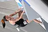 Seo Chae-hyun competes in the women's sport climbing bouldering qualification event during the Tokyo 2020 Olympic Games at the Aomi Urban Sports Park in Tokyo on Wednesday. [AFP/YONHAP]