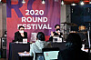 Veteran singer and producer Kim Hyun-chul (left) and Hwang Gook-chan, the chief producer of the festival at the press event for Round 2020 held in Mapo District, western Seoul, on Monday. [ROUND 2020 ORGANIZING COMMITTEE]