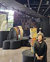 Artist Suki Seokyeong Kang during the press preview of her solo show ″Willow Drum Oriole″ at Leeum Museum of Art in Seoul. [MOON SO-YOUNG]