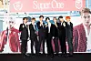 Boy band SuperM poses for photos prior to the online press conference held on Friday morning for the release of its first full-length album 'Super One.' [SM ENTERTAINMENT]
