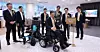 KB Life Insurance CEO Jung Moon-chul tours the Age Tech Lab with attendees ahead of the opening ceremony of the KB Golden Life Flagship Center at KB Life Tower in Yeoksam, Gangnam District, southern Seoul, on Jan. 20. The new center offers one-stop comprehensive life consulting services spanning insurance, asset management, senior care and support. [NEWS1]