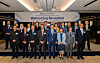 Secretary General of the ASEAN-Korea Centre Kim Jae-shin, back row center, poses for a commemorative photo with Deputy Foreign Minister Chung Eui-hae, fifth from left in the back row, alongside the center’s council directors and ambassadors of Asean member states to Korea during a reception following the 18th Annual Council Meeting at The Westin Josun Seoul on Feb. 11. [ASEAN-KOREA CENTRE]