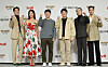 From left, singer John Park, Yuri of girl group Girls' Generation, main producer Lee Woo-hyung, chef Paik Jong-won, Bambam of boy band GOT7 and actor Lee Jang-woo pose for a photo during a press conference for ″The Restauranteur Paik″ at Seoul Garden Hotel in Mapo District, western Seoul, Wednesday. [NEWS1]