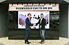 Lee Bang-yeol, left, head of Connect Infra, a unit at SK Broadband, and Josh Lee, Swit Technologies CEO, pose for a photo during a signing ceremony held on Wednesday. [SK BROADBAND]