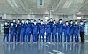 The Korea Armed Forces Athletic Corps volleyball team poses for a picture before flying to Japan on Wednesday for the 21st Asian Senior Volleyball Championship starting on Sunday. [KOREA VOLLEYBALL ASSOCIATION]