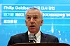 U.S. Ambassador to Korea Philip Goldberg gives a lecture in Seoul National University’s Wooseok Economics Hall in Gwanak District, southern Seoul, Monday afternoon. [NEWS1]