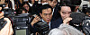 People Power Party executive council member Rep. Tae Yong-ho is surrounded by reporters after speaking at a press conference at the National Assembly, western Seoul on Wednesday. [YONHAP]