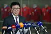 KFA National Team Committee Head Chung Hae-sung speaks during a briefing at the KFA House in central Seoul on Tuesday. [NEWS1]