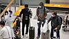 Travelers entering Incheon International Airport on Sunday, as the country closed its borders to entries from South Africa and seven other countries over Omicron variant cases. Travelers in the photo entered from Ethiopia. [YONHAP]