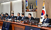 President Yoon Suk Yeol, second from right, speaks at a Cabinet meeting at the Yongsan presidential office in central Seoul on Tuesday. [JOINT PRESS CORPS]