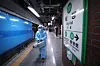 City Hall Station of lines No. 1 and 2 in Jung District, central Seoul, is disinfected Wednesday after Seoul Metro announced three Covid-19 cases among its workers there this week. [NEWS1]