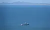 A South Korean Navy vessel patrols the area of the Northern Limit Line in the Yellow Sea in October 2022. [YONHAP]