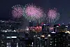 Fireworks during the 2019 Seoul International Fireworks Festival are seen from Namsan in central Seoul on Oct. 5, 2019. [YONHAP]