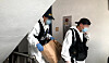 Police forensic investigators on Sunday leave the residence of a murder suspect who turned himself in and confessed to killing of two women. A body of a woman was found inside his home in Songpa District, southern Seoul, and the other in a car he drove to the police precinct to surrender himself Sunday morning. [NEWS1]
