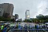 Union members of the Korean Health and Medical Workers’ Union takes up the street in downtown Seoul on Thursday demanding that the government speed up in improving working conditions. It is the union’s first strike in nearly two decades.