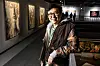 Actor Park Shin-yang poses for a photo at the mM Art Center in Pyeongtaek, Gyeonggi, where his first solo exhibition is being held. The actor-turned-painter’s workroom is reproduced on the art center's first floor, from whence he draws. [KIM SANG-SEON]