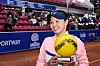 Jang Su-jeong celebrates after winning her women's singles final tennis match of the WTA 125 Nordea Open in Bastad, Sweden on Friday. [AFP/YONHAP]