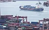 A container vessel departs from a port in Busan on Wednesday. [YONHAP]