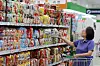 A shopper browses the ramyeon section at a large supermarket in downtown Seoul on Friday. [NEWS1]