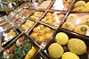 Pears are boxed as a gifts at a large retail store in Seoul. [YONHAP]