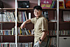 Music critic Kim Zakka poses for photos after an interview with the Korea JoongAng Daily at the 11018 office in Seongsu-dong, eastern Seoul. [PARK SANG-MOON]