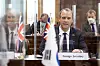 British Foreign Secretary Dominic Raab in a meeting at the headquarters of Korea's Foreign Ministry in central Seoul on Sept. 29, 2020. [NEWS1]