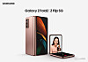 Samsung Electronics' Galaxy Z Fold2, left, and the Galaxy Z Flip 5G in Mystic Bronze. [SAMSUNG ELECTRONICS]