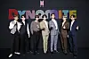 BTS poses for photos prior to the online press conference held on Wednesday morning to share its thoughts on having reached No. 1 on Billboard's Hot 100 singles chart for the first time. [BIG HIT ENTERTAINMENT]