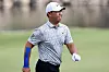 Tom Kim reacts after making par on the 11th green during day one of the World Golf Championships-Dell Technologies Match Play at Austin Country Club on Wednesday in Austin, Texas. [GETTY IMAGES]