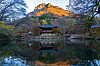 Baekyang Temple in Jangseong County, South Jeolla, is surrounded by fall foliage.[ [JOONGANG ILBO]