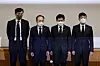 Finance Minister Choo Kyung-ho, second from left, and Bank of Korea Gov. Rhee Chang-yong, left, before attending a meeting held Thursday morning [NEWS1]