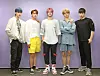 From left, members Daemon, SiO, SAEJiN, Eugene and Geon of boy band Superkind pose during an interview at the JoongAng Ilbo building in Mapo District, western Seoul, on July 19. SAEJiN is a virtual member. [DEEPSTUDIO]