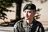 Singer D.O. of boy band Exo takes part in the Military Manpower Administration's ″Pride in Military″ campaign to heighten awareness about mandatory military duties [MMA]