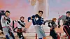 Boy band Superkind performs in a scene from its music video for its debut digital single 'Watch Out' (2022). SAEJiN is second from left. [DEEPSTUDIO]