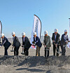 Executives from LG Magna e-Powertrain, LG Electronics and Magna Powertrain attend a ground-breaking ceremony on April 19. [LG ELECTRONICS]