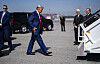 Former President Donald Trump walks to board his plane at LaGuardia Airport in New York on Wednesday, May 1, 2024, en route to a campaign rally in Waukesha, Wis. Trump is returning to the campaign trail today, with stops in Wisconsin and Michigan, his first major events in battleground states since the beginning of his felony criminal trial three weeks ago. [Doug Mills/The New York Times]