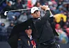 Tom Kim tees off on the 4th hole during the final round of The Open at Royal Liverpool in Liverpool on July 23. [REUTERS/YONHAP]