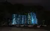 An artificial lake installation of Light Art Festival Suseong features hangul (Korean alphabet) manuscript. [LIGHT ART FESTIVAL SUSEONG]