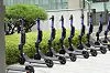 Beam electric scooters are parked in Seoul. [BEAM]
